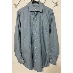 Peter Millar Men’s Long Sleeve Dress Shirt Blue Yellow Stripes Medium